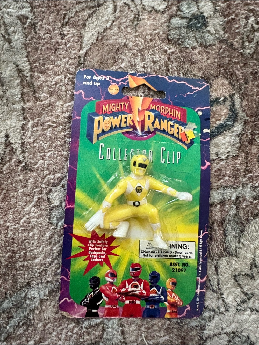 Vintage Collectible Yellow Power Rangers Clip